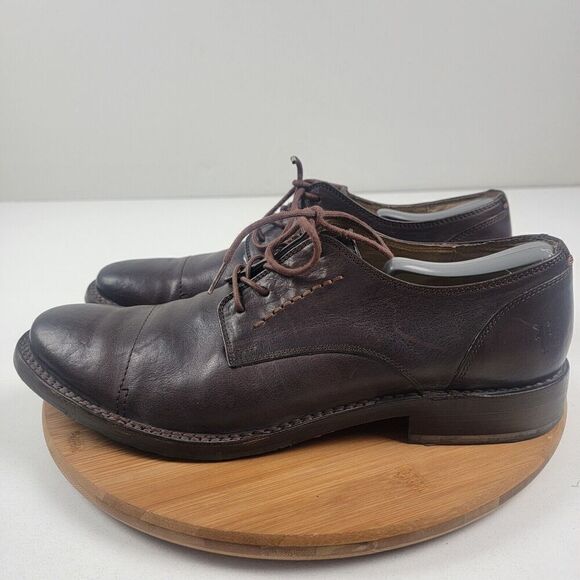 Frye Brown Leather Dress Shoes Cap Toe Oxford Derby Lace Up Men's Size 12 - Picture 3 of 16